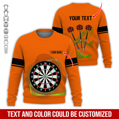 Customized Darts Sweatshirt, Personalized Name & text Sweatshirt,Black Line Pattern Sweatshirt For Men & Women, Perfect Gift For Darts Lovers, Friend, Family