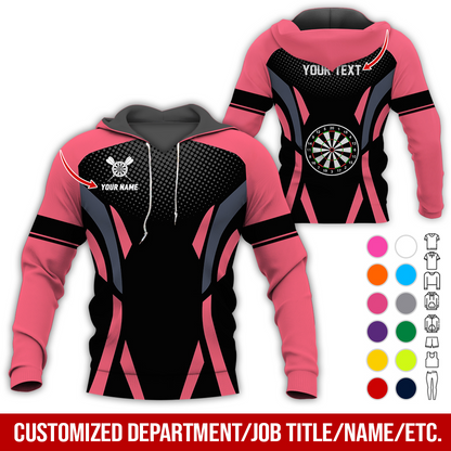 Personalized Darts Premium Hoodie, Custom Name & Text Darts Hoodie Gift For Darts Lovers, Friend, Family