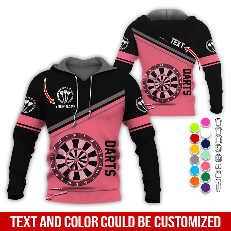 Personalized Name & Text Darts Premium Hoodie, Darts Is My Life Hoodie For Darts Player, Perfect Gift For Darts Lovers, Friend, Family