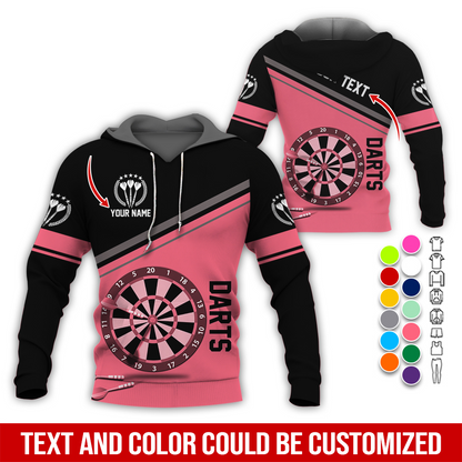 Personalized Name & Text Darts Premium Hoodie, Darts Is My Life Hoodie For Darts Player, Perfect Gift For Darts Lovers, Friend, Family