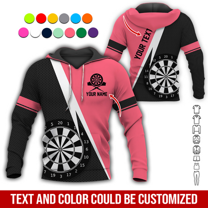 Customized Name & Text Darts Premium Hoodie, Spot Pattern Darts Black Hoodie, Perfect Gift For Darts Lovers, Darts Player