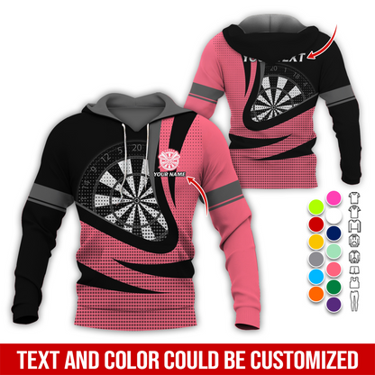 Personalized Name & Text Darts Premium Hoodie, Spot Pattern Darts Hoodie, Perfect Gift For Darts Lovers, Friend, Family