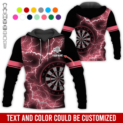 Customized Name Darts Lightning Premium Hoodie, Darts Pattern Hoodie, Perfect Gift For Darts Lovers, Friend, Family