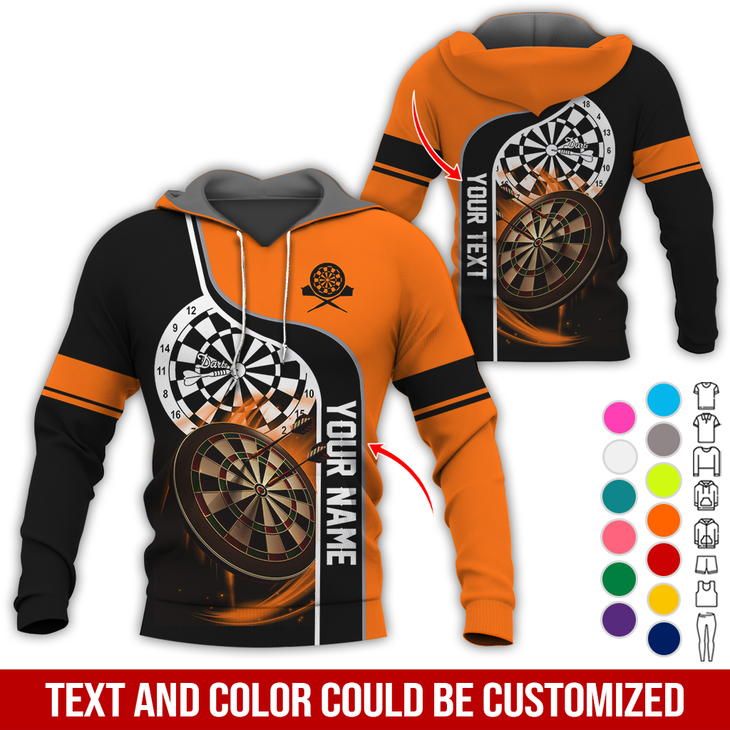 Customized Name & Text Darts Premium Hoodie, Darts Pattern Hoodie For Men & Women, Perfect Gift For Darts Lovers, Friend, Family