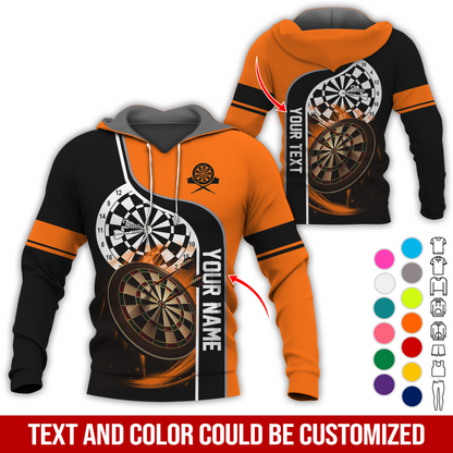 Customized Name & Text Darts Premium Hoodie, Darts Pattern Hoodie For Men & Women, Perfect Gift For Darts Lovers, Friend, Family