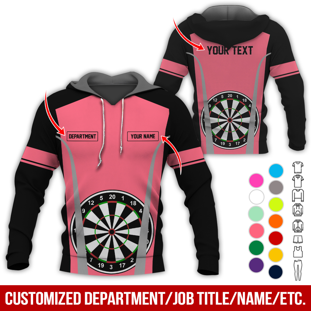 Personalized Name, Text & Department Darts Premium Hoodie, Play Darts Pattern Hoodie, Perfect Gift For Darts Lovers, Friend, Family