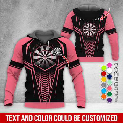 Personalized Name & Text Darts Premium Hoodie, Darts Sport Pattern Hoodie For Men & Women, Perfect Gift For Darts Lovers, Friend, Family