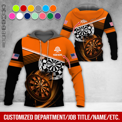 Customized Name & Text Darts Premium Hoodie, Custom National Flag, Darts Pattern Hoodie For Men & Women, Perfect Gift For Darts Lovers, Darts Player