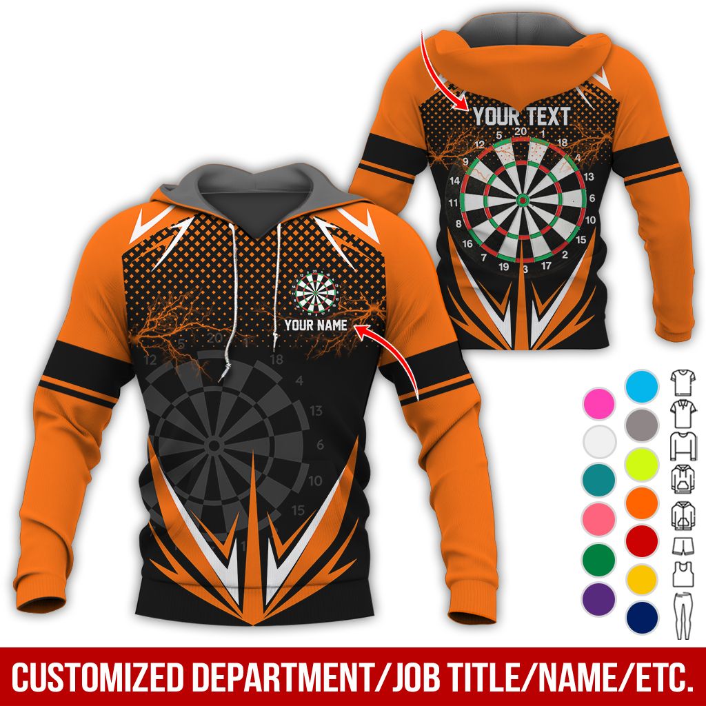 Customized American Flag Darts Premium Hoodie, Lightning & Spot Pattern Darts Hoodie, Perfect Gift For Darts Lovers, Friend, Family