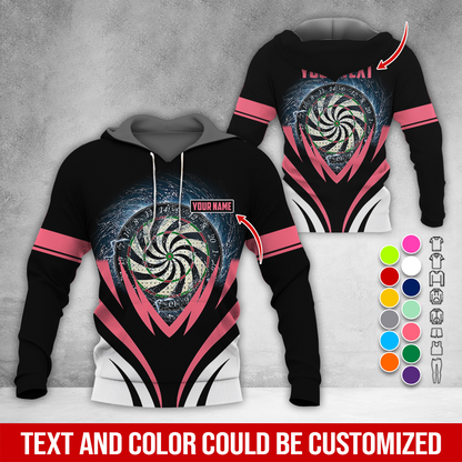 Customized Name & Text Darts Thunder Premium Hoodie, Thunder Vortex Darts Pattern Hoodie, Perfect Gift For Darts Lovers, Friend, Family