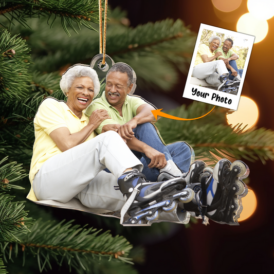 Personalized Acrylic Couple Photo Ornament, Custom Memories Of Grandparents, Parents Photo Acrylic Ornament For Christmas, Best Gift For Family