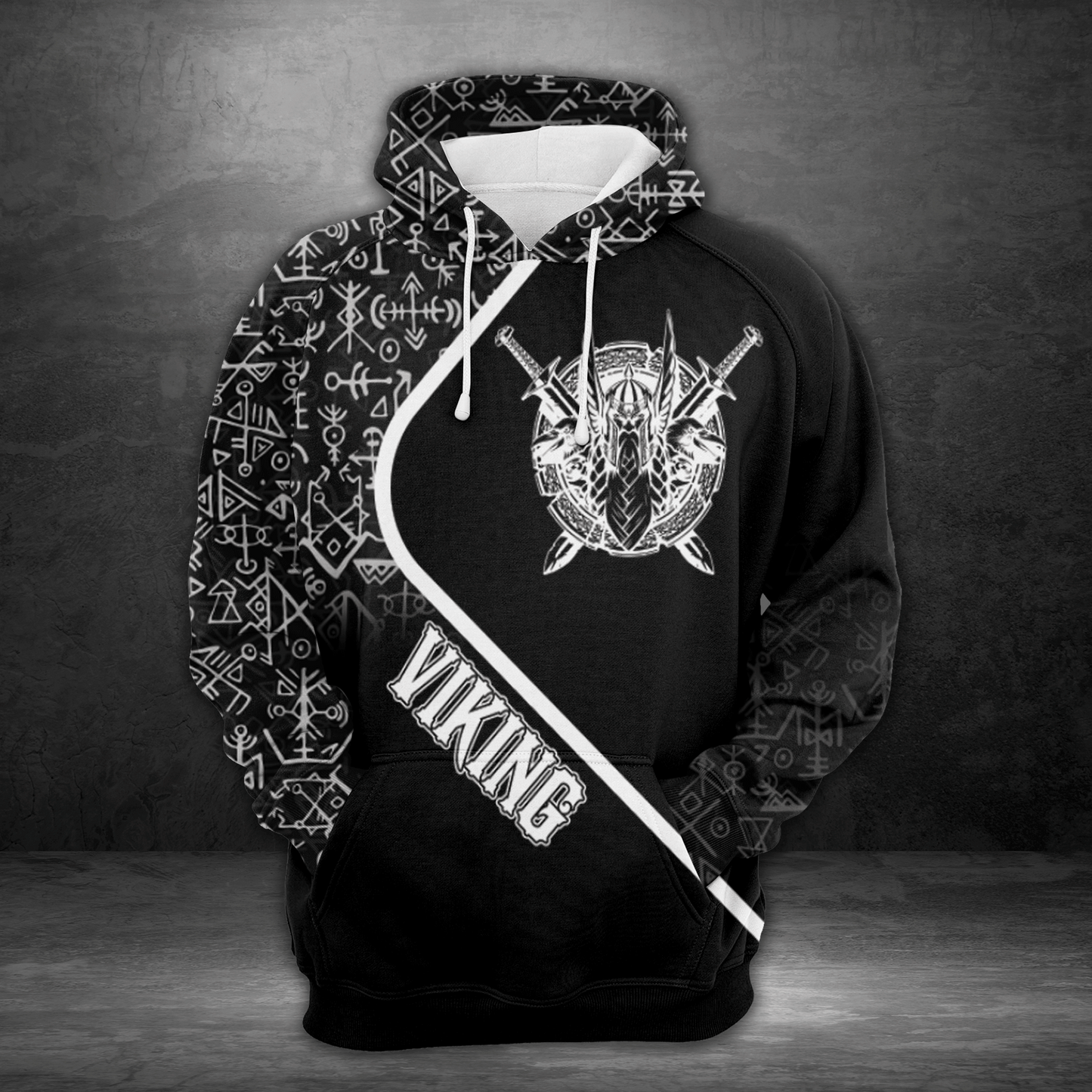 Viking Pattern Pullover Premium Hoodie, Perfect Outfit For Men And Women On Christmas New Year Autumn Winter