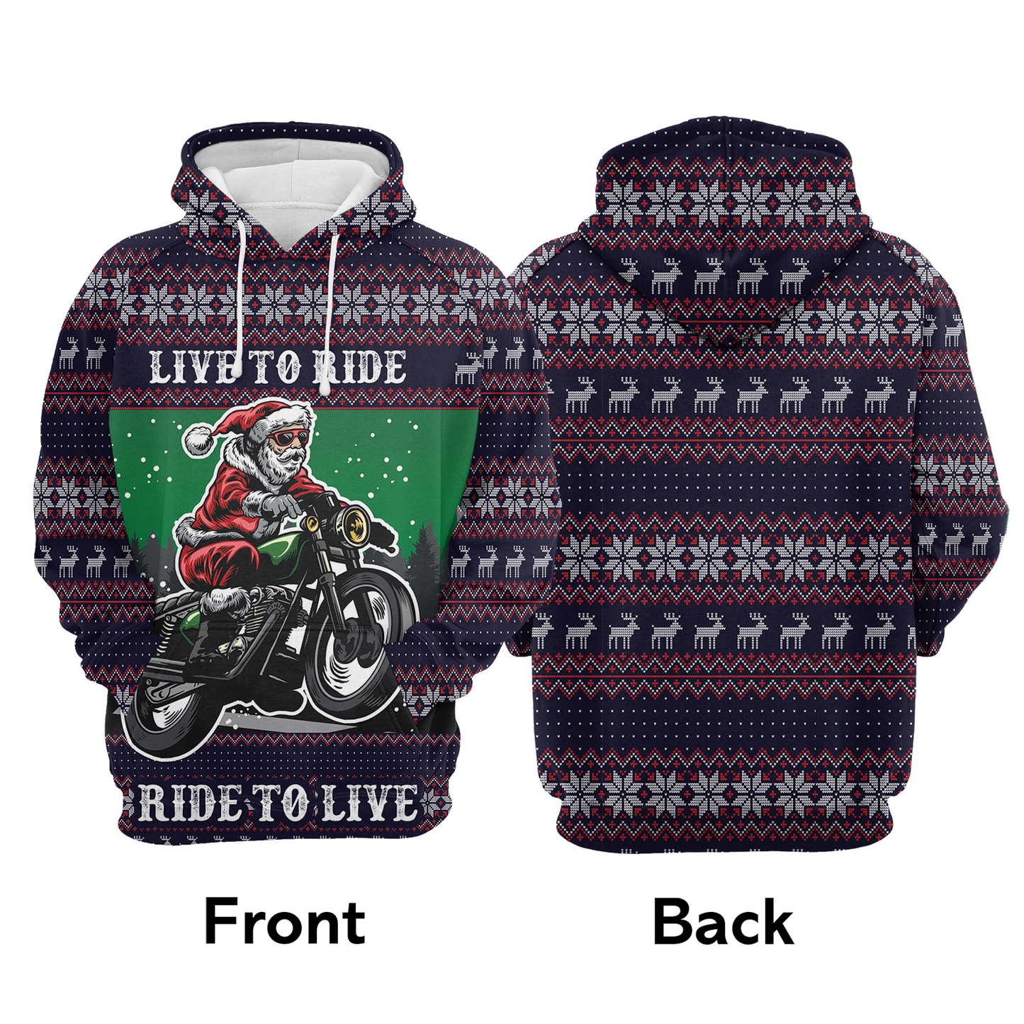 Santa Live To Ride Pullover Premium Hoodie, Perfect Outfit For Men And Women On Christmas New Year Autumn Winter