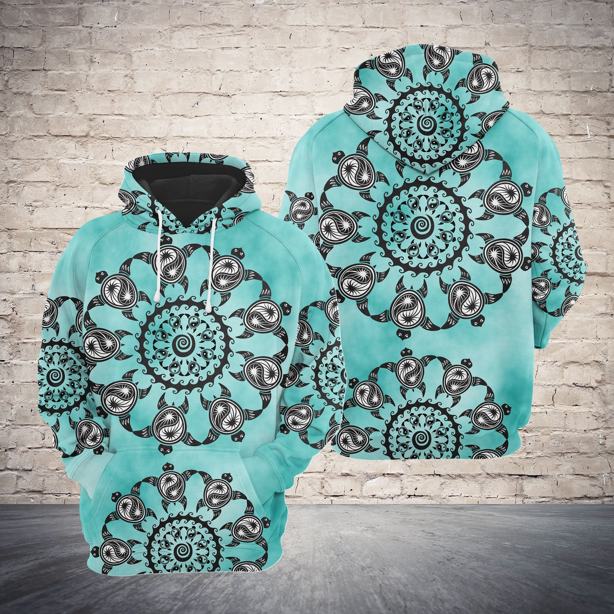 Turtle Mandala Pattern Pullover Premium Hoodie, Perfect Outfit For Men And Women On Christmas New Year Autumn Winter