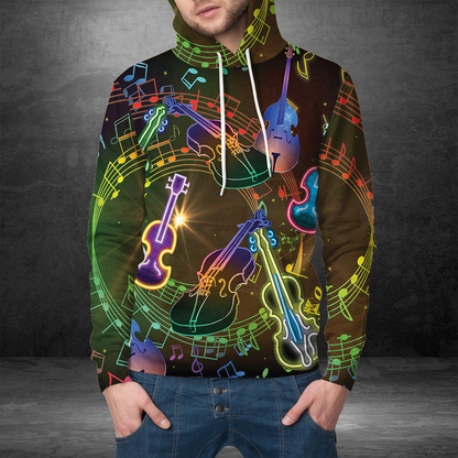Awesome Violin Neon Light Pullover Premium Hoodie, Perfect Outfit For Men And Women On Christmas New Year Autumn Winter