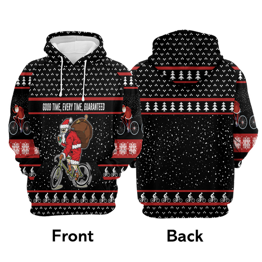 Santa Claus Biking Pullover Premium Hoodie Good Time, Every Time, Guaranteed, Perfect Outfit For Men And Women On Christmas New Year Autumn Winter