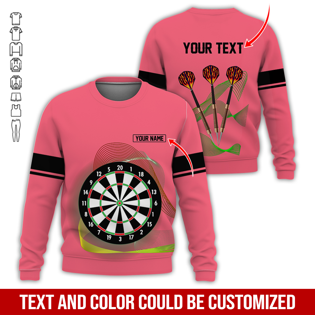 Customized Darts Sweatshirt, Personalized Name & text Sweatshirt,Black Line Pattern Sweatshirt For Men & Women, Perfect Gift For Darts Lovers, Friend, Family