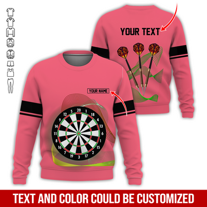 Customized Darts Sweatshirt, Personalized Name & text Sweatshirt,Black Line Pattern Sweatshirt For Men & Women, Perfect Gift For Darts Lovers, Friend, Family