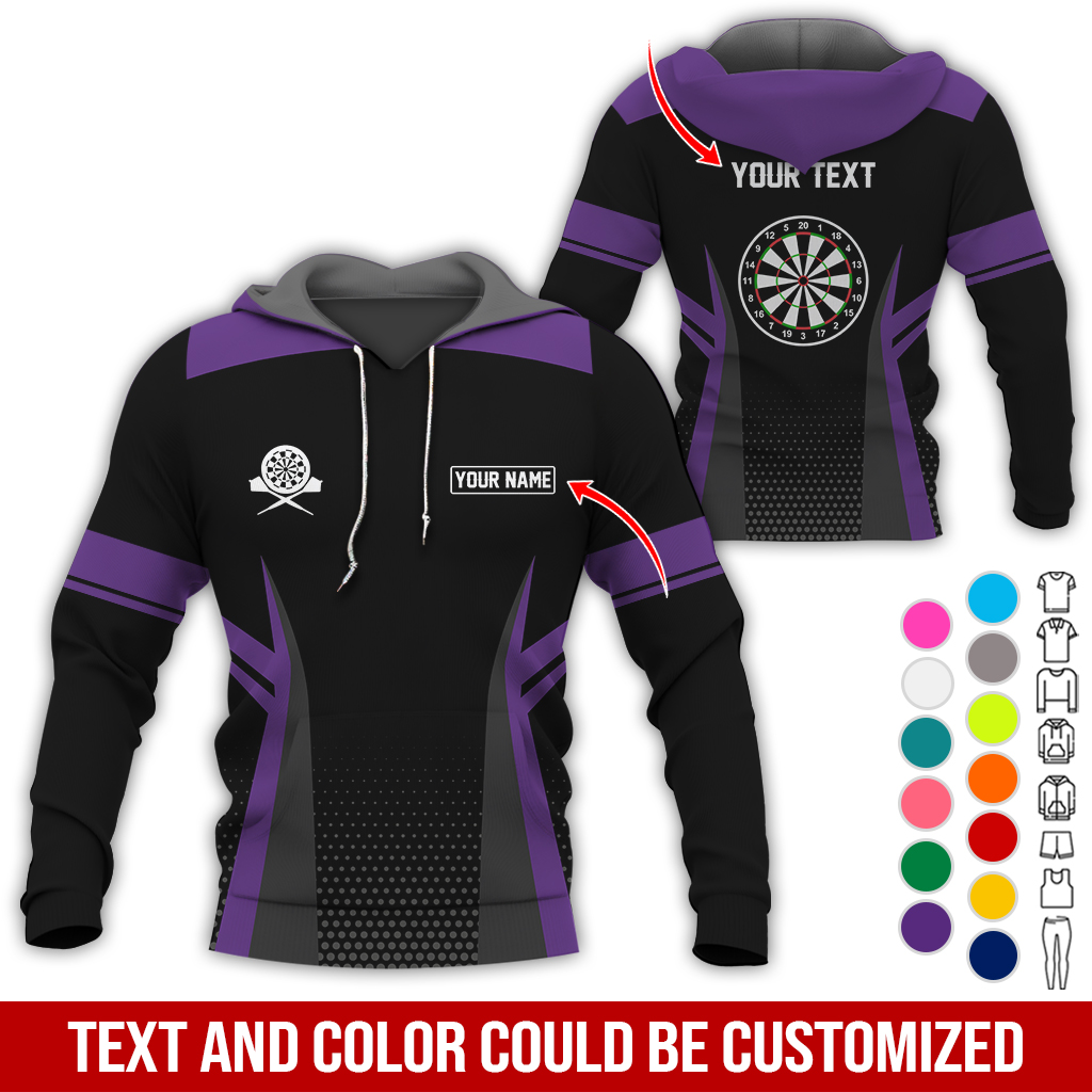 Customized Name & Text Darts Premium Hoodie, Darts Pattern Hoodie, Perfect Gift For Darts Lovers, Friend, Family