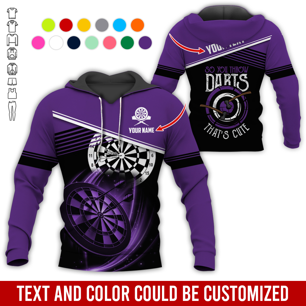 Customized Name & Text Darts Premium Hoodie, So You Throw Darts That's Cute Darts Hoodie, Perfect Gift For Darts Lovers, Darts Player