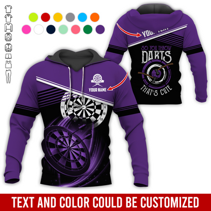 Customized Name & Text Darts Premium Hoodie, So You Throw Darts That's Cute Darts Hoodie, Perfect Gift For Darts Lovers, Darts Player