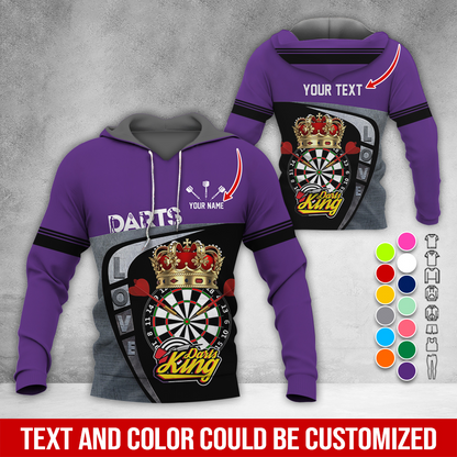 Customized Darts Premium Hoodie, Personalized Name & Text Darts Hoodie, Darts King Hoodie, Perfect Gift For Darts Lovers, Friend, Family