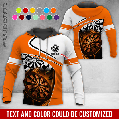 Customized Name Darts Premium Hoodie, Darts Is My Life White Hoodie, Perfect Gift For Darts Lovers, Friend, Family