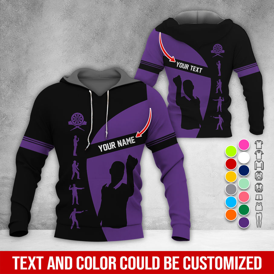Customized Name & Text Darts Premium Hoodie, How to play Darts Pattern Hodie, Perfect Gift For Darts Lovers, Friend, Family