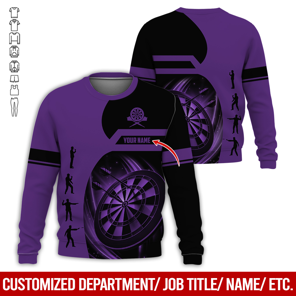 Customized Darts Sweatshirt, Personalized Name Sweatshirt, How to play Darts Pattern Sweatshirt For Darts Lovers, Friend, Family