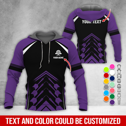 Personalized Name & Text Darts Premium Hoodie, Darts Sport Pattern Hoodie For Darts Player, Perfect Gift For Darts Lovers, Friend, Family