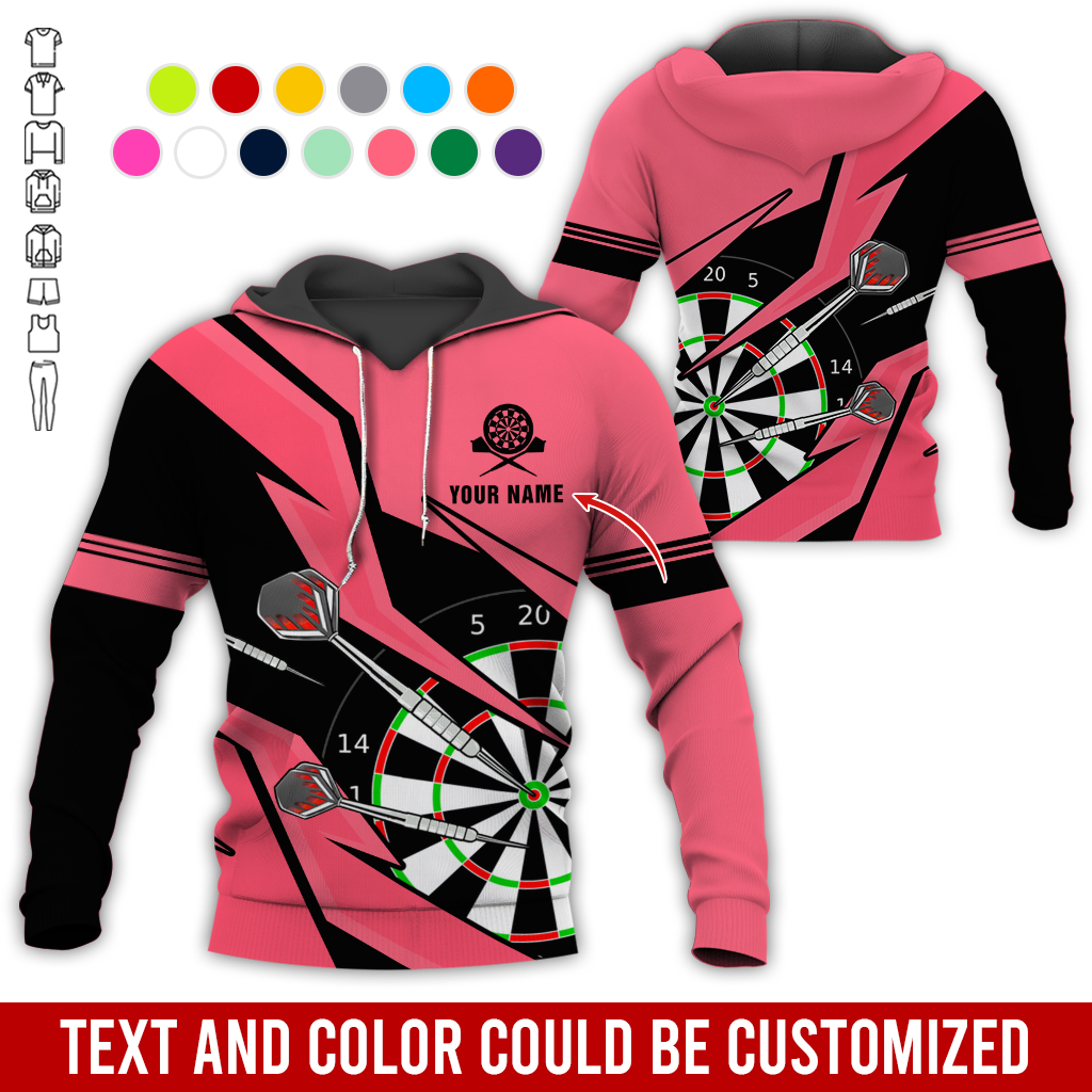 Customized Name Darts Premium Hoodie, Lightning Pattern Darts Hoodie For Men & Woman, Perfect Gift For Darts Lovers, Darts Player