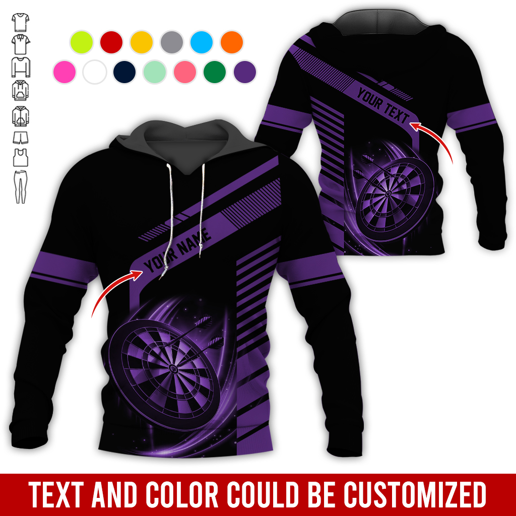 Customized Name & Text Darts Premium Hoodie, Throw Your Dart And Let It Fly, Perfect Gift For Darts Lovers, Friend, Family