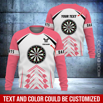 Customized Darts Sweatshirt, Dartsboards Pattern Sweatshirt White For Men & Women, Perfect Gift For Darts Lovers, Darts Player