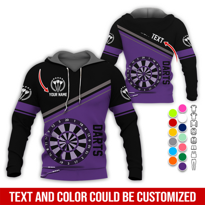 Personalized Name & Text Darts Premium Hoodie, Darts Is My Life Hoodie For Darts Player, Perfect Gift For Darts Lovers, Friend, Family