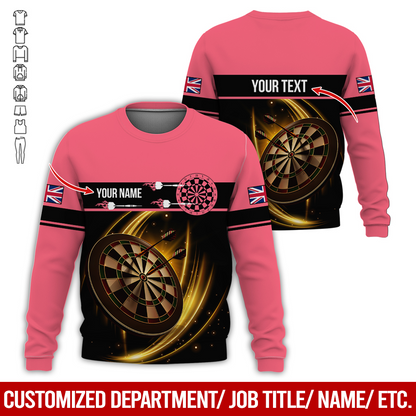 Customized Darts Sweatshirt, Personalized The National Flag Pattern Sweatshirt For Men & Women, Perfect Gift For Darts Lovers, Friend, Family