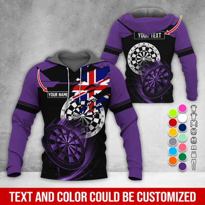 Customized Flag Darts Premium Hoodie, Custom Flag Hoodie For Men & Women, Perfect Gift For Darts Lovers, Friend, Family