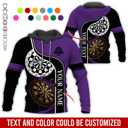 Customized Darts Premium Hoodie, Personalized Name & Text Darts Black Hoodie, Perfect Gift For Darts Lovers, Friend, Family