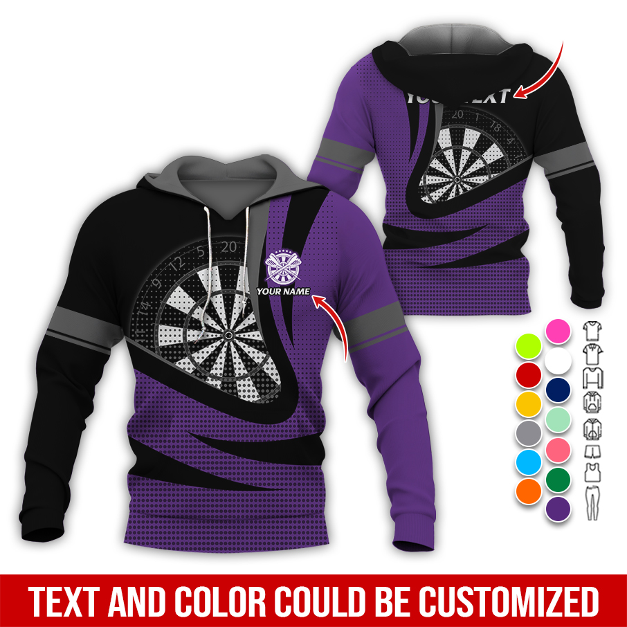 Personalized Name & Text Darts Premium Hoodie, Spot Pattern Darts Hoodie, Perfect Gift For Darts Lovers, Friend, Family