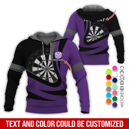 Personalized Name & Text Darts Premium Hoodie, Spot Pattern Darts Hoodie, Perfect Gift For Darts Lovers, Friend, Family