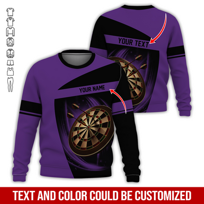 Customized Darts Sweatshirt, Personalized Name & Text Sweatshirt,  Darts Team Is My Life Sweatshirt, Perfect Gift For Darts Lovers, Darts Player