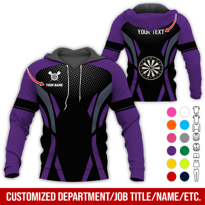 Personalized Darts Premium Hoodie, Custom Name & Text Darts Hoodie Gift For Darts Lovers, Friend, Family
