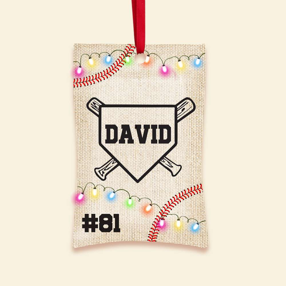 Custom Baseball Wooden Ornament, Personalized Name & Number Baseball Seed Wood Ornament - Perfect Gift For Baseball Lover