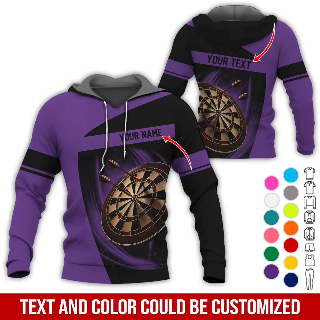 Personalized Name & Text Premium Hoodie, Darts Team Is My Life Hoodie, Perfect Gift For Darts Lovers, Darts Player