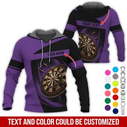 Personalized Name & Text Premium Hoodie, Darts Team Is My Life Hoodie, Perfect Gift For Darts Lovers, Darts Player