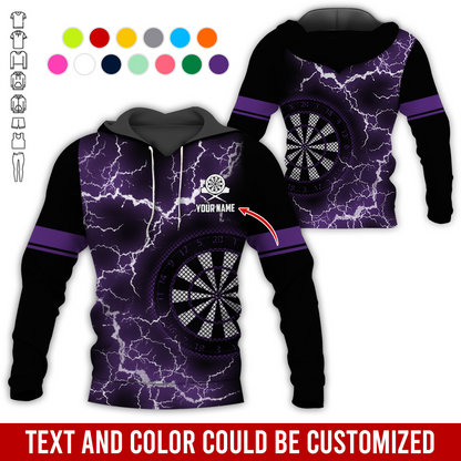 Customized Name Darts Lightning Premium Hoodie, Darts Pattern Hoodie, Perfect Gift For Darts Lovers, Friend, Family