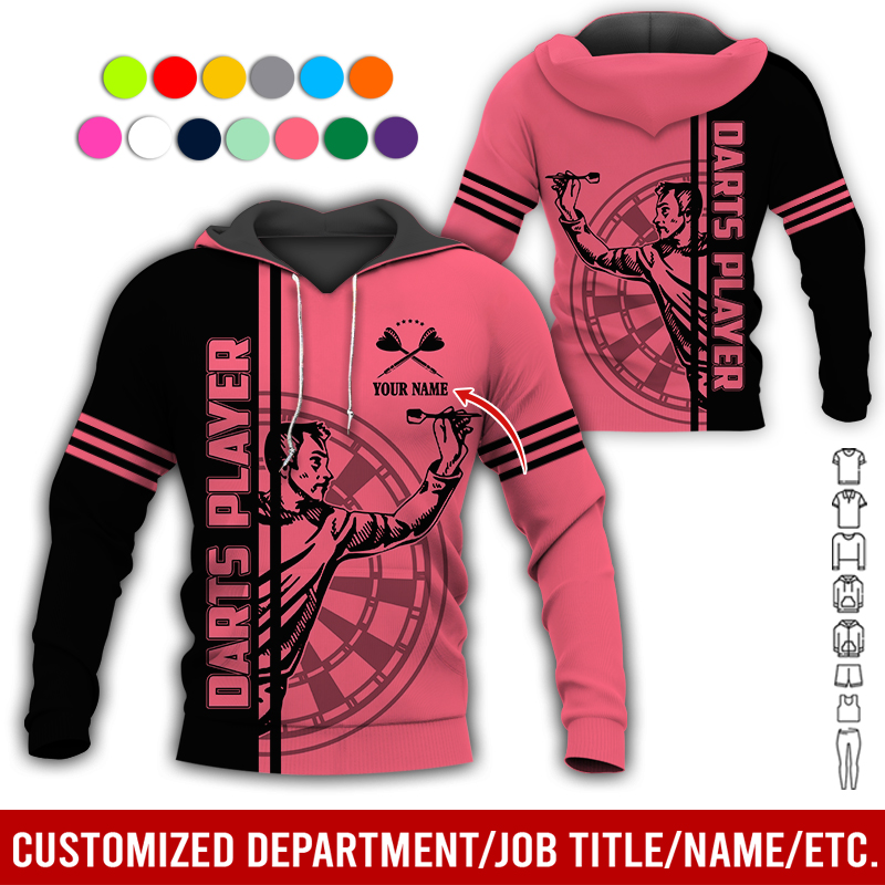 Customized Darts Premium Hoodie, Men Playing Darts Pattern Hoodie For Men & Women, Perfect Gift For Darts Lovers, Friend, Family