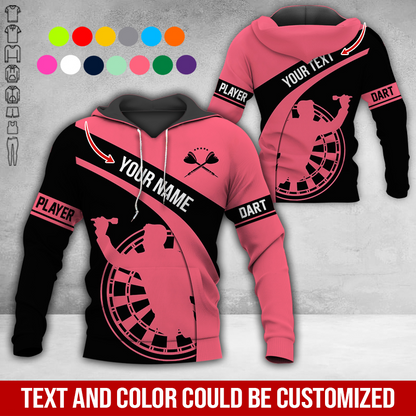 Customized Name & Text Darts Premium Hoodie, Darts Player Pattern Hoodie, Perfect Gift For Darts Lovers, Darts Player