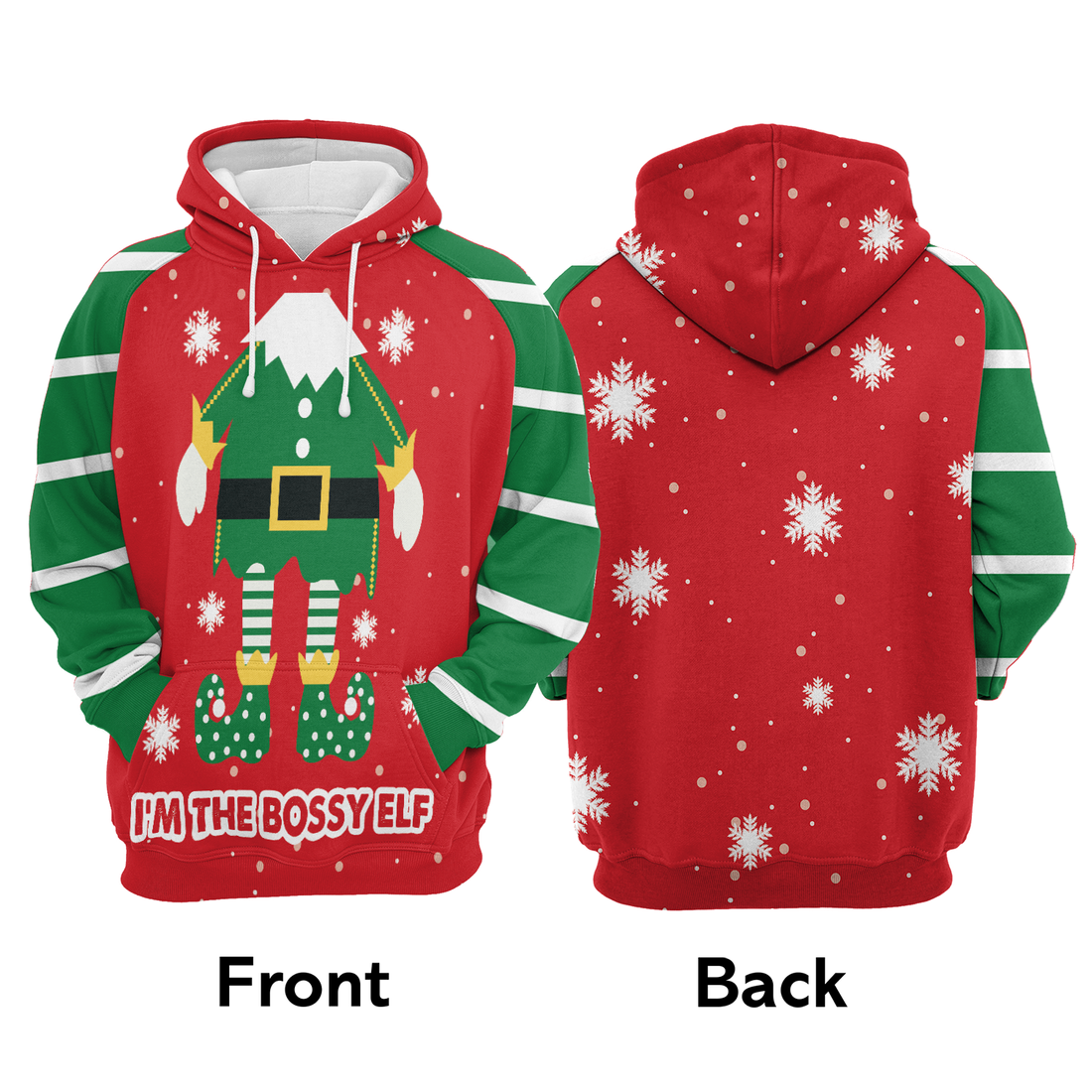 Bossy Elf Premium Christmas Hoodie, I'm The Bossu Elf Christmas Unisex Hoodie For Men & Women - Perfect Gift For Christmas, Family
