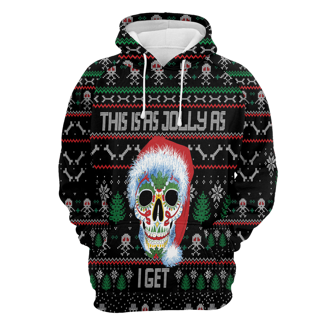Skull Xmas Premium Christmas Hoodie, This Is As Jolly As I Get Unisex Hoodie For Men & Women - Perfect Gift For Christmas, Family