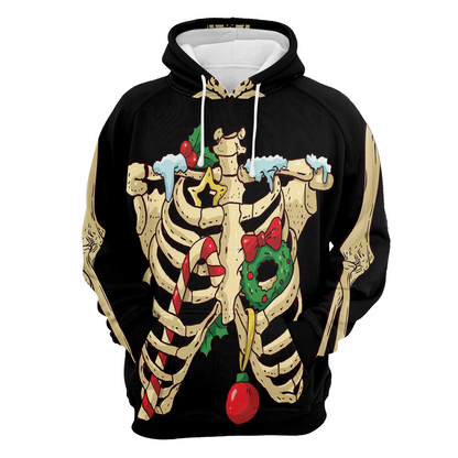 Skeleton Premium Christmas Hoodie, Skeleton Christmas Unisex Hoodie For Men & Women - Perfect Gift For Christmas, Family